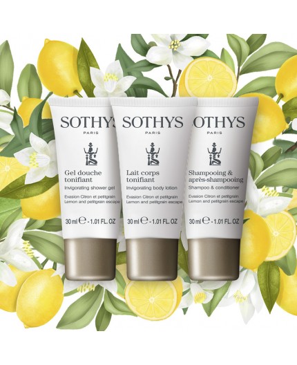 Sothys – Coffret voyage – Evasion citron & petit grain (3 mini-produits de 30 ml)