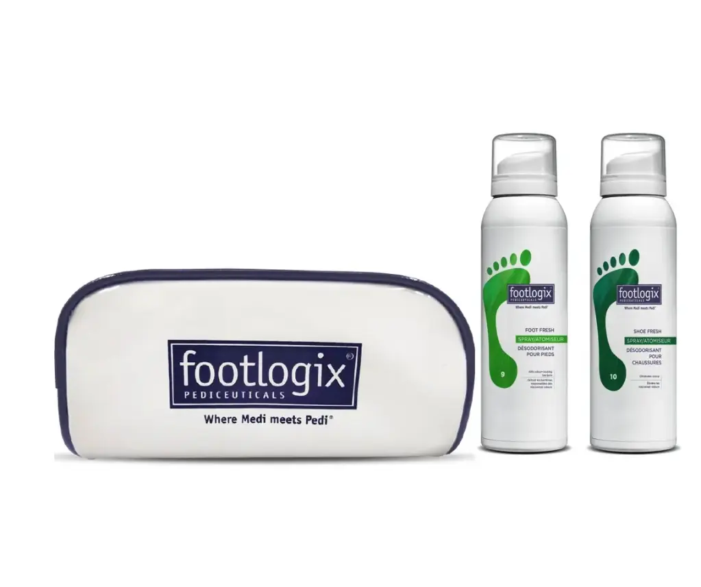 Footlogix - PROMO - Trousse vernie - Désodorisants pieds et chaussures - 2 x 125 ml (n°9 + n°10)