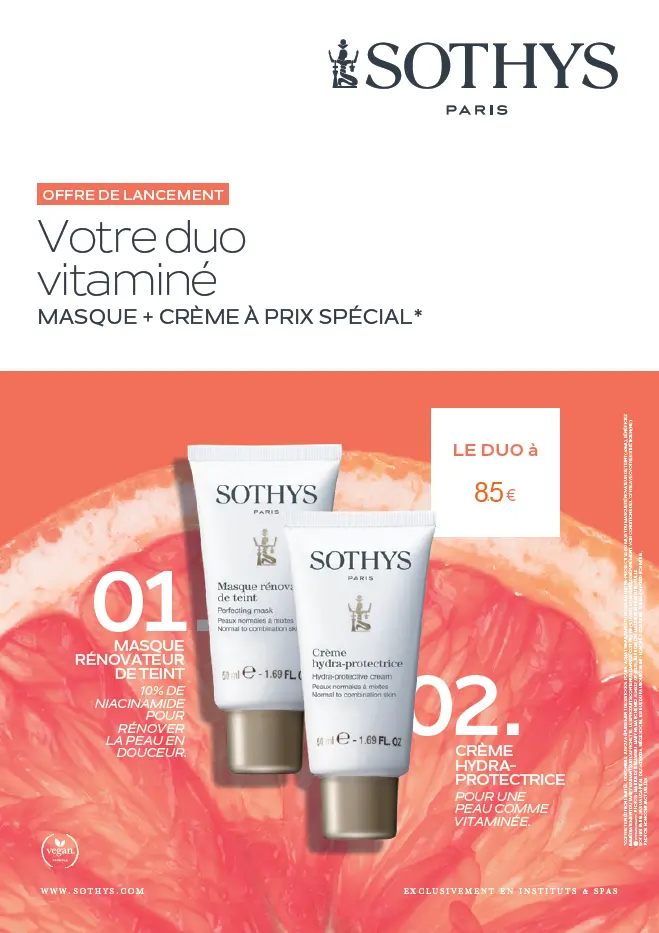 PROMO SOTHYS – Coffret promotionnel : Crème Hydra Protectrice  + Masque rénovateur de teint - 2 x 50 ml