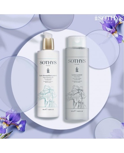 [145403] Sothys - PROMO - Lait démaquillant confort 400 ml + Lotion confort 400 ml - Eau Thermale de Spa