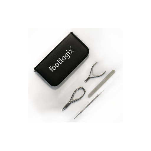 [6,9442E+11] Trousse d'Instruments pour Pédicure (4 pièces + trousse)