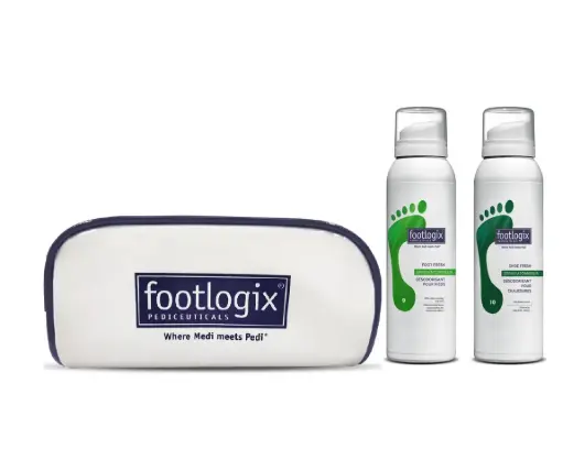 Footlogix - PROMO - Trousse vernie - Désodorisants pieds et chaussures - 2 x 125 ml (n°9 + n°10)