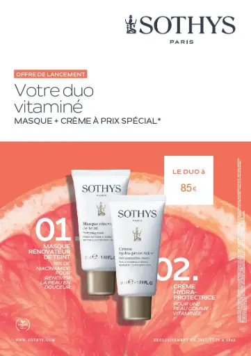 [160470] PROMO SOTHYS – Coffret promotionnel : Crème Hydra Protectrice  + Masque rénovateur de teint Pamplemousse - 2 x 50 ml